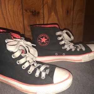 Black & orange reversible high top converse !